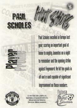 1999 Futera Manchester United Fans' Selection - Hot Shots #46 Paul Scholes Back
