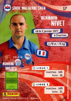 2009 Panini Foot Cards #17 Benjamin Nivet Back