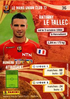 2009 Panini Foot Cards #36 Anthony Le Tallec Back