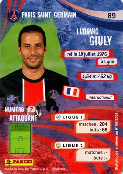 2009 Panini Foot Cards #89 Ludovic Giuly Back