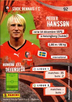 2009 Panini Foot Cards #92 Petter Hansson Back