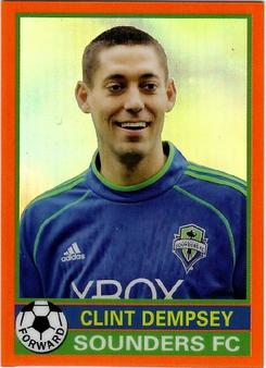 2014 Topps Chrome MLS - '76-77 Footballer Mini Orange Refractors #7677-CD Clint Dempsey Front