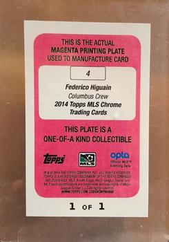 2014 Topps Chrome MLS - Autographs Printing Plates Magenta #4 Federico Higuain Back