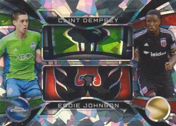 2014 Topps Chrome MLS - One Two Atomic Refractors #OT-DJ Clint Dempsey / Eddie Johnson Front