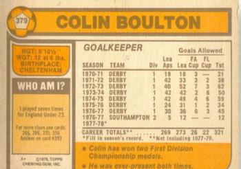 1978-79 Topps #379 Colin Boulton Back