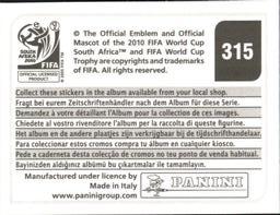2010 Panini FIFA World Cup Stickers (Black Back) #315 Ghana - Team Back