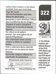2010 Panini FIFA World Cup Stickers (Black Back) #322 Samuel Inkoom Back