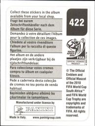 2010 Panini FIFA World Cup Stickers (Black Back) #422 Andrea Pirlo Back