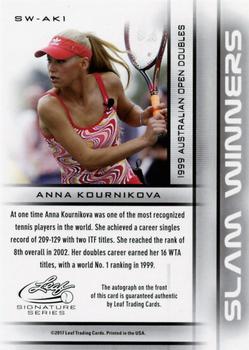 2017 Leaf Signature Series - Slam Winners Autographs Blue #SW-AK1 Anna Kournikova Back