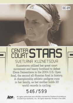 2006 Ace Authentic Grand Slam - Center Court Stars #CC-19 Svetlana Kuznetsova Back