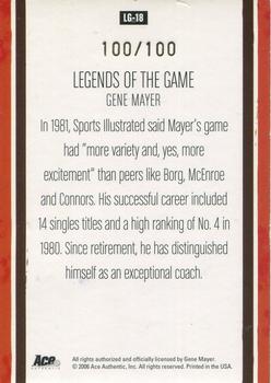 2006 Ace Authentic Heroes & Legends - Legends of the Game Autograph Gold #LG18 Gene Mayer Back