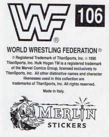 1990 Merlin WWF Superstars Stickers #106 The Model Rick Martel Puzzle Back