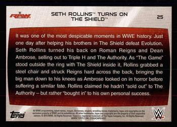 2015 Topps WWE Road to Wrestlemania #25 Seth Rollins Back