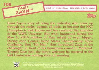 2015 Topps WWE Heritage - Silver #108 Sami Zayn Back