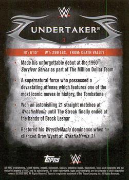 2015 Topps WWE Undisputed - Black #1 Undertaker Back