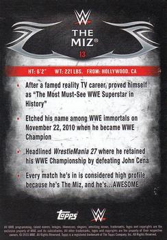 2015 Topps WWE Undisputed - Black #13 The Miz Back