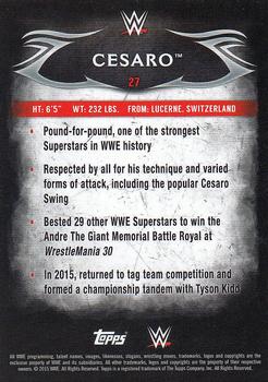 2015 Topps WWE Undisputed - Red #27 Cesaro Back