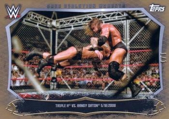 2015 Topps WWE Undisputed - Cage Evolution Moments Gold #CEM-6 Triple H / Randy Orton Front