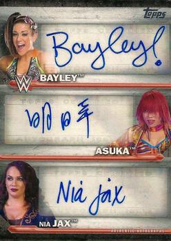 2016 Topps WWE - Triple Autographs #NNO Bayley / Asuka / Nia Jax Front