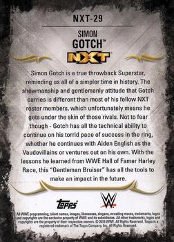 2016 Topps WWE Undisputed - NXT Prospects #NXT-29 Simon Gotch Back