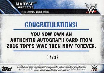2016 Topps WWE Then Now Forever - Autographs #NNO Maryse Back