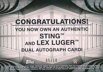 2017 Topps WWE Road To Wrestlemania - Dual Autographs #NNO Sting / Lex Luger Back