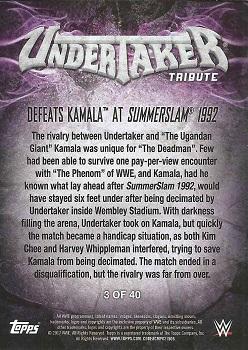 2017 Topps WWE Road To Wrestlemania - Undertaker Tribute #3 Undertaker Back