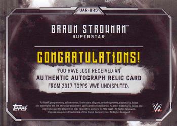 2017 Topps WWE Undisputed - Autograph Relics Gold #UAR-BRS Braun Strowman Back