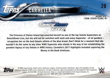 2018 Topps WWE #20 Carmella Back