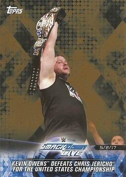 2018 Topps WWE Road To Wrestlemania - Bronze #86 Kevin Owens Defeats Chris Jericho for the United States Championship - SmackDown LIVE - 5/2/17 Front