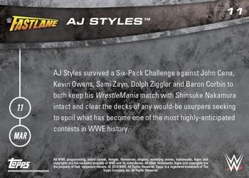 2018 Topps Now WWE #11 AJ Styles Back