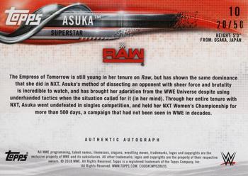 2018 Topps WWE - Autographs Blue #NNO Asuka Back