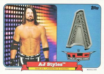 2018 Topps WWE Heritage - TLC Commemorative Medallion Relics #CTM-AJ AJ Styles Front