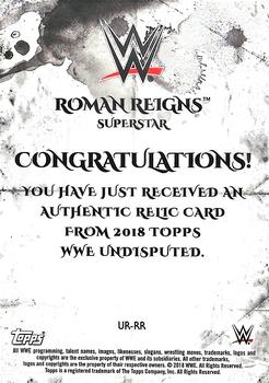 2018 Topps WWE Undisputed - Undisputed Relic Green #UR-RR Roman Reigns Back