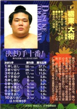 2000 BBM Sumo Kesho Mawashi #8 Tochiazuma Daisuke Back