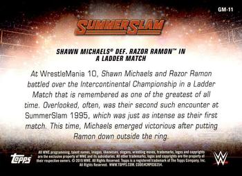 2019 Topps WWE SummerSlam - SummerSlam's Greatest Matches & Moments #GM-11 Shawn Michaels def. Razor Ramon in a Ladder Match Back