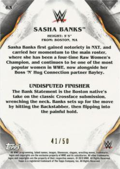 2019 Topps WWE Undisputed - Green #63 Sasha Banks Back