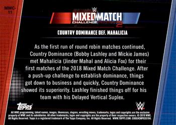 2019 Topps WWE Women's Division - Mixed Match Challenge Season 2 #MMC-11 Country Dominance def. Mahalicia Back