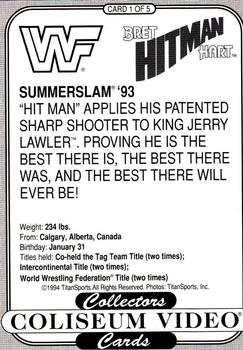 1994 Coliseum Video Bret Hitman Hart #1 Bret Hitman Hart Back