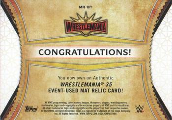 2020 Topps Road to WrestleMania - Superstar Mat Relics Silver #MR-BT Batista Back