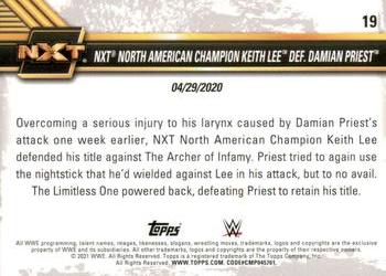 2021 Topps WWE NXT #19 NXT North American Champion Keith Lee def. Damian Priest Back
