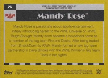 2021 Topps Heritage WWE #26 Mandy Rose Back