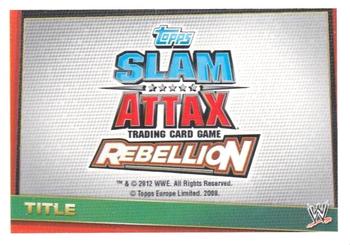 2012 Topps Slam Attax WWE: Rebellion #41 WWE Championship Back