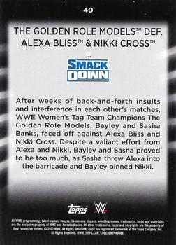 2021 Topps WWE Women's Division #40 The Golden Role Models def. Alexa Bliss & Nikki Cross Back