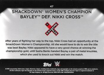 2021 Topps WWE Women's Division #47 SmackDown Women's Champion Bayley def. Nikki Cross Back