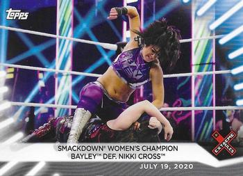 2021 Topps WWE Women's Division #47 SmackDown Women's Champion Bayley def. Nikki Cross Front