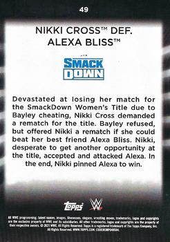 2021 Topps WWE Women's Division #49 Nikki Cross def. Alexa Bliss Back