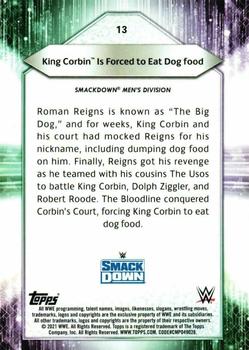 2021 Topps WWE #13 King Corbin Is Forced to Eat Dog food Back