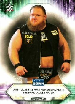 2021 Topps WWE #64 Otis Qualifies for the Men's Money in the Bank Ladder Match Front