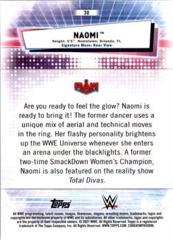 2021 Topps Chrome WWE - Aqua Refractors #30 Naomi Back